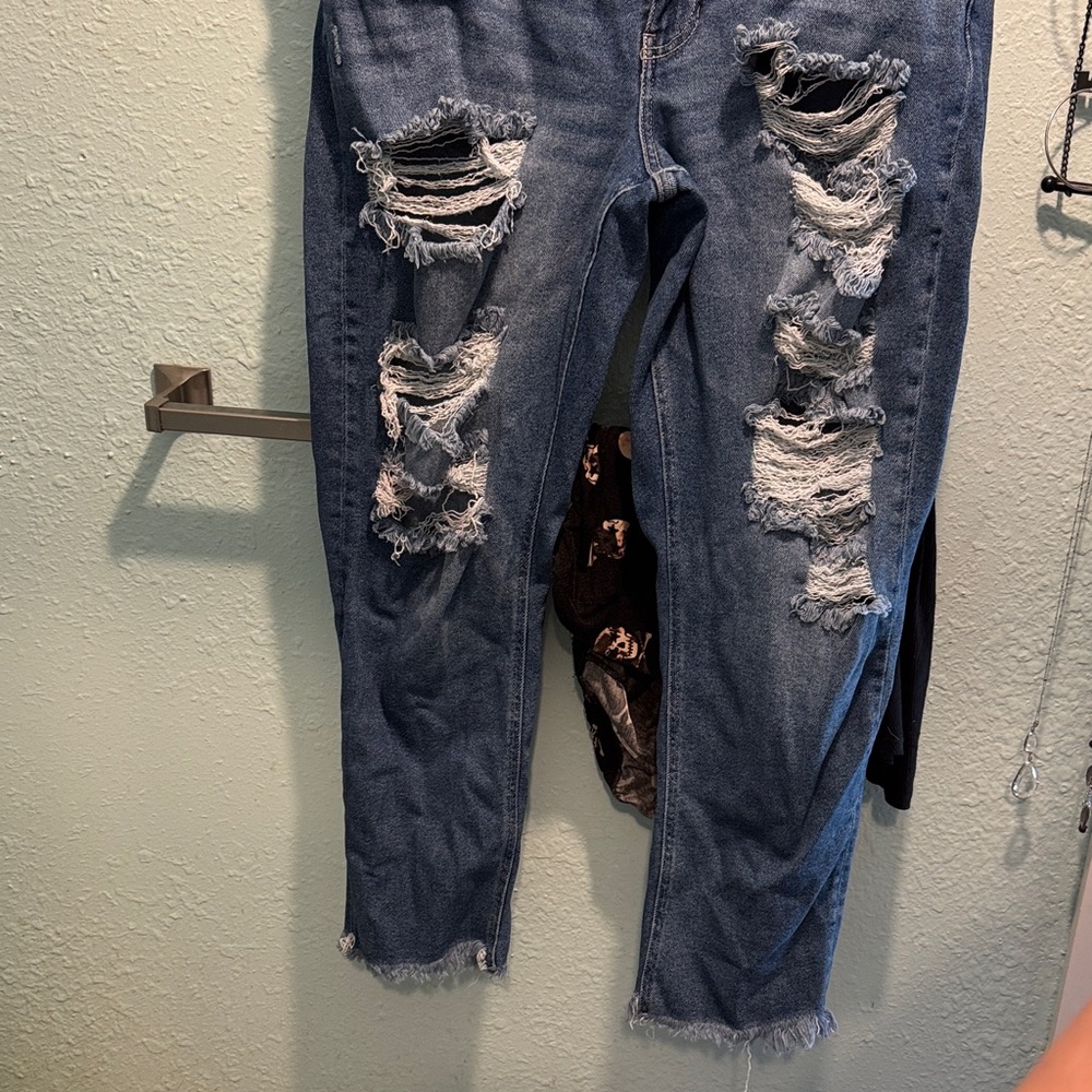 KanCan Distressed Blue Boyfriend Jeans